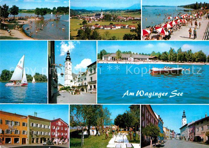 Waging See Strand Promenade Panorama Seepartien Kirche Minigolf