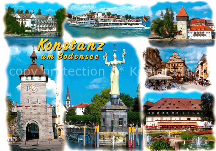 Konstanz Bodensee Faehre Stadttor Hafeneinfahrt Stadtplatz Park