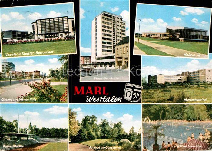 Marl Westfalen Theater Restaurant Sparkasse Hallenbad Chem Werke Huels Marienhos