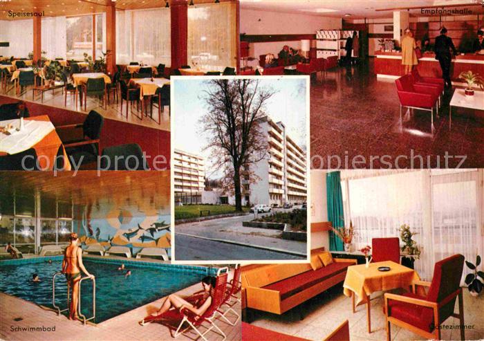 Wiesbaden Kurkliniken Dr Drexler Speisesaal Rezeption Hallenbad Zimmer