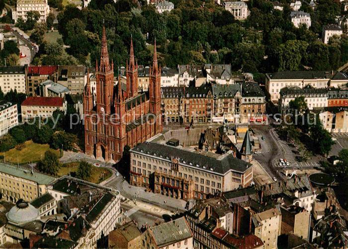 Wiesbaden Fliegeraufnahme mit Kirche