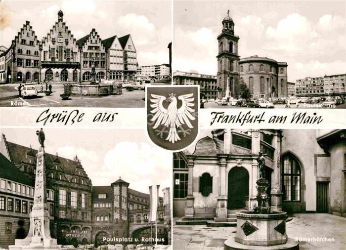 Frankfurt Main Roemer Paulskirche Paulsplatz Rathaus Roemerhoefchen