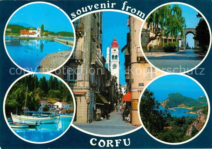 Corfu Teilansichten Hafen Ortsmotive