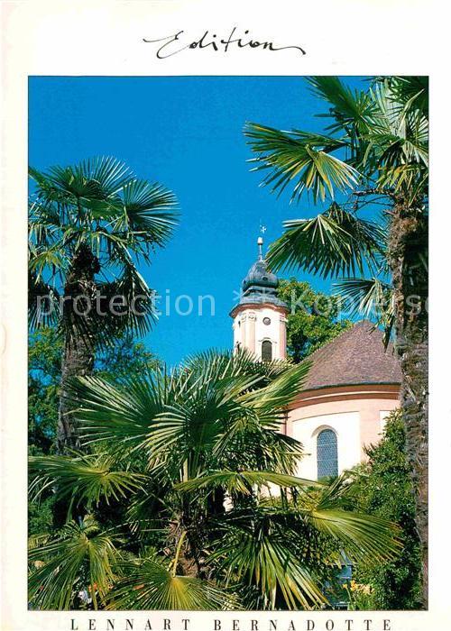 Insel Mainau Kirche mit Hanfpalmen