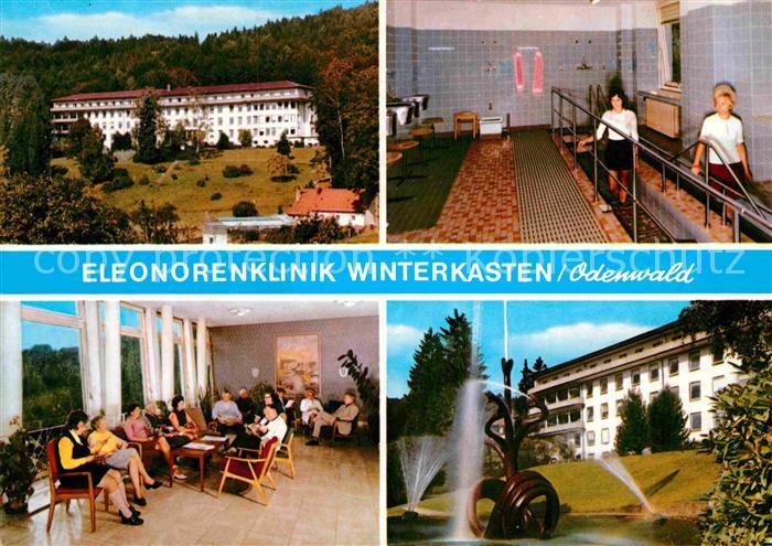 Winterkasten Lindenfels Eleonorenklinik Wassertreten Aufenthaltsraum Brunnen