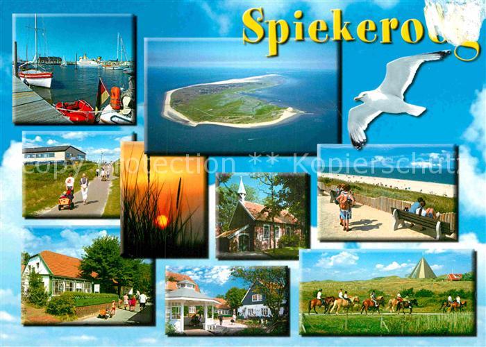 Spiekeroog Hafen Fliegeraufnahme Strandweg Kapelle Strand Reiten