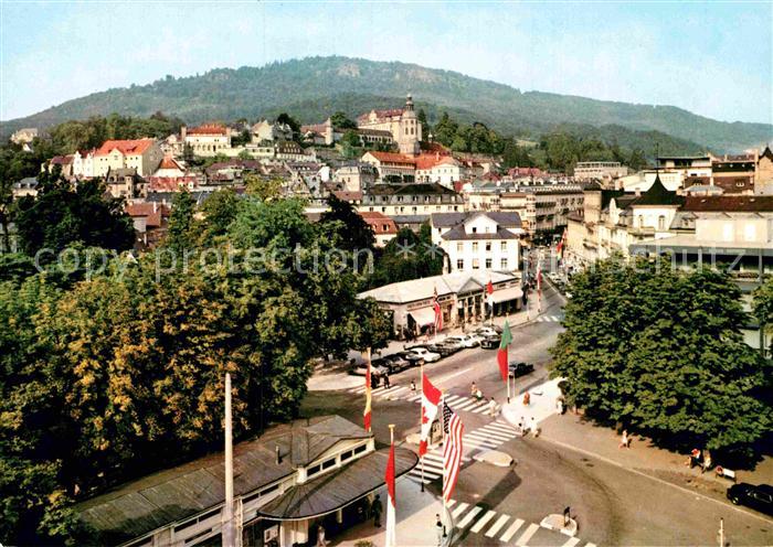 Baden-Baden Goetheplatz mit Stiftskirche
