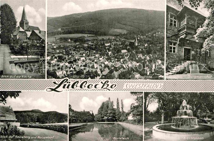 Luebbecke Westfalen Kirche Burgmannshof Fliegeraufnahme Reineberg Maisenkopf Bie