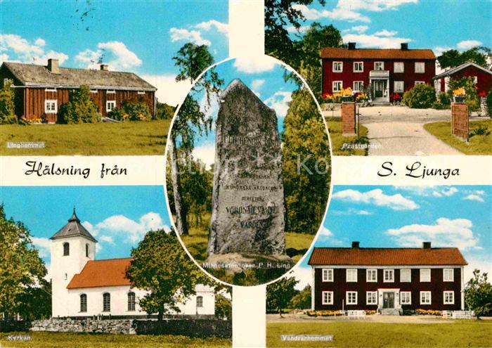 Schweden S. Ljunga Kirchen Wohnhaeuser Gedenkstein