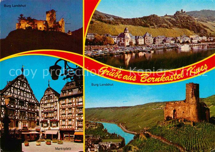 BERNKASTEL-KUES Berncastel Rheinland-Pfalz Moselpartie Marktplatz Fachwerk Burg-