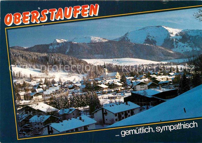 Oberstaufen Oberallgaeu Bayern Schrotkurort mit Hochgrat im Winter