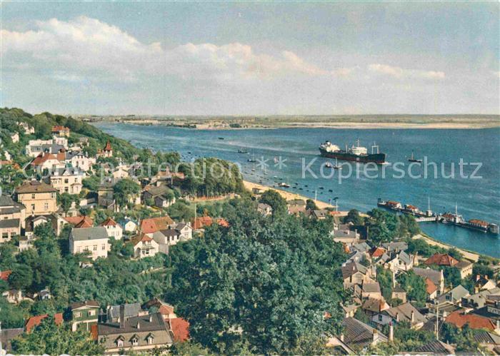 Blankenese Hamburg Blick vom Suellberg auf Elbe