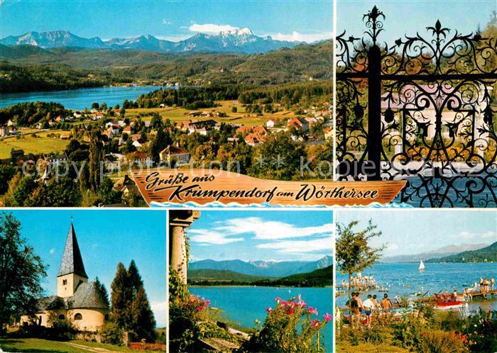 Krumpendorf Woerthersee Seepartien mit Karawanken