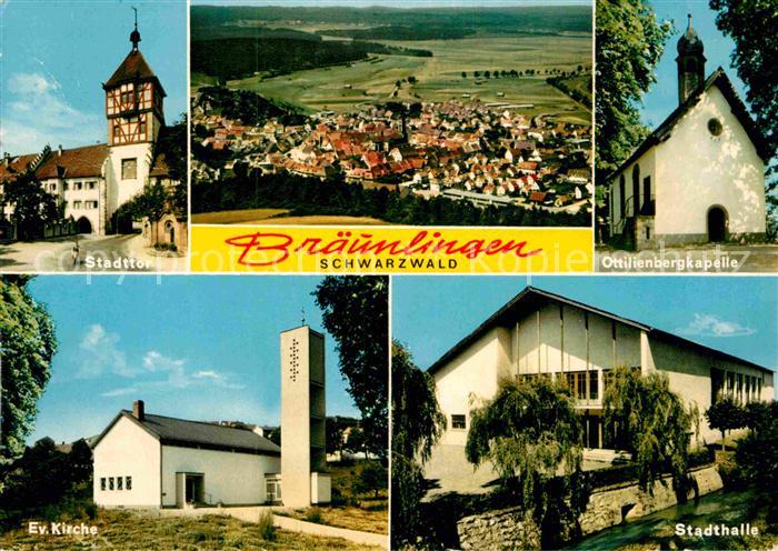 Braeunlingen Stadttor Ottilienbergkapelle Fliegeraufnahme Stadthalle