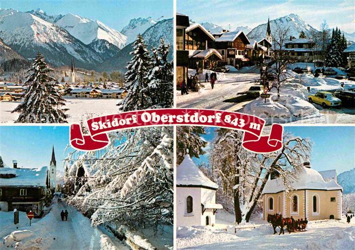 Oberstdorf Kirche Ortspartien Pferdeschlitten