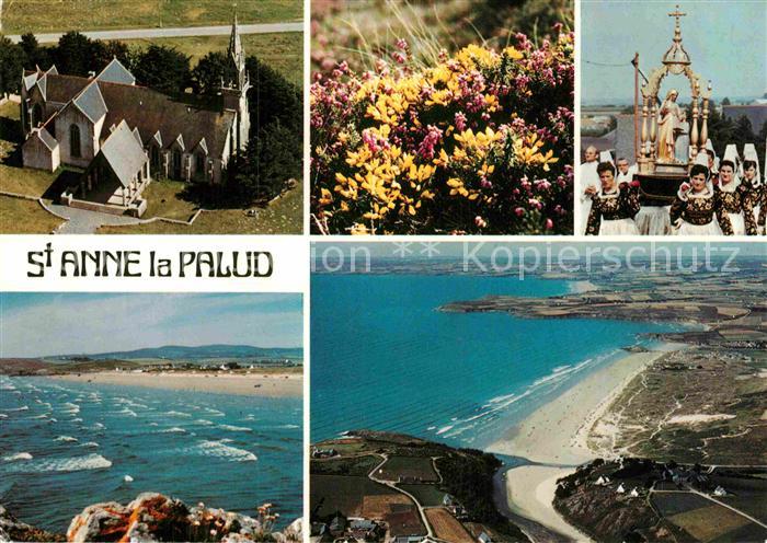 St Anne La Palud Bretagne Tracht Fliegeraufnahme Kirche Strand