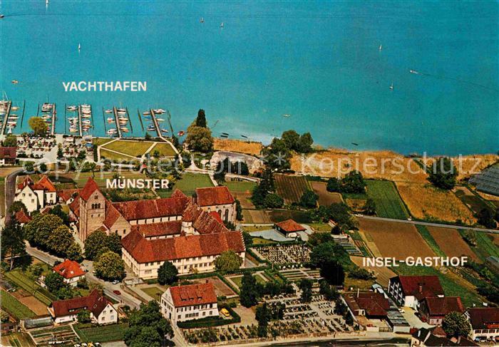 Insel Reichenau Insel Gasthof Muenster Yachthafen Fliegeraufnahme
