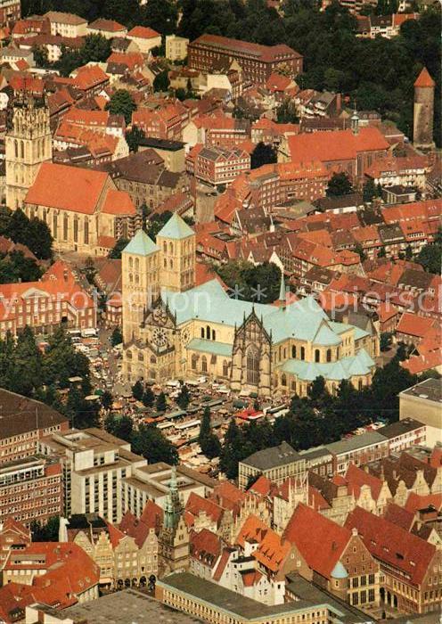 Muenster Westfalen Stadtzentrum mit St Paulus Dom ueberwasserkirche Buddenturm F