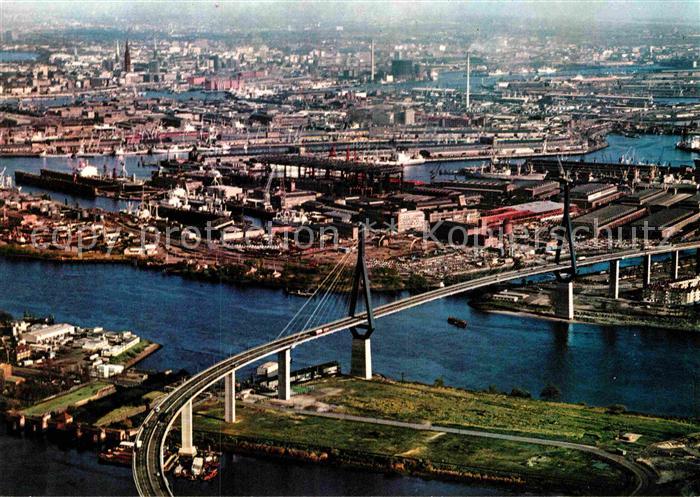 HAMBURG  CITY Koehlbrandbruecke Fliegeraufnahme