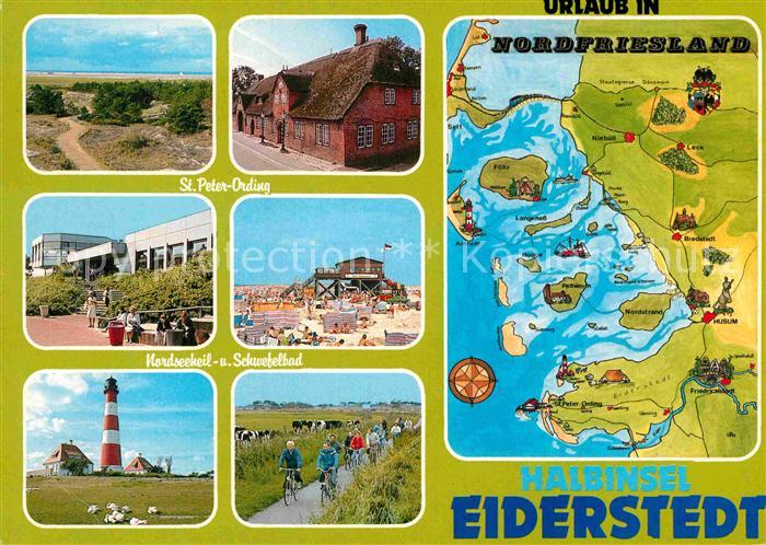 Eiderstedt Halbinsel Nordsee St Peter Ording Heilbad Schwefelbad Leuchtturm Radf