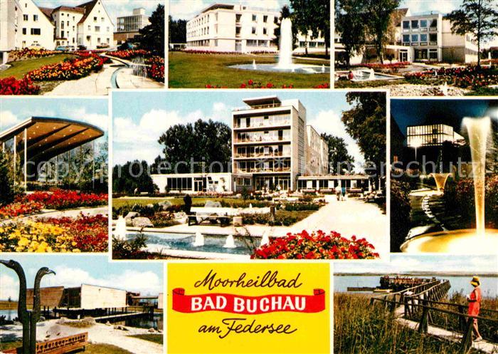 Bad Buchau Federsee Teilansichten Moorheilbad Kurhaus Park Steg