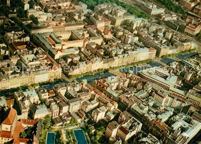 Praha Prahy Prague Wenzelsplatz Fliegeraufnahme