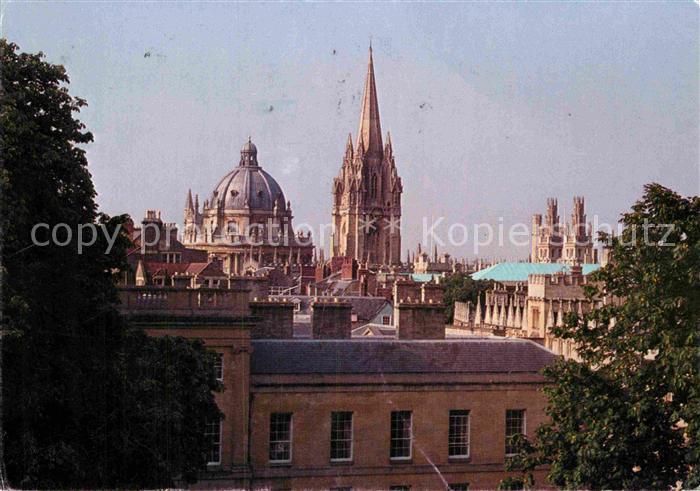 Oxford Oxfordshire The rooftops of Oxford Radcliffe Camera St Marys Church Hawks