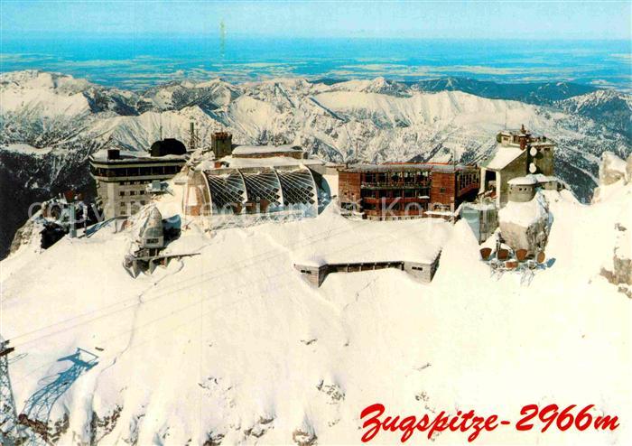 Zugspitze Zugspitzbahn Bergstation Berghotel Alpenpanorama Fliegeraufnahme