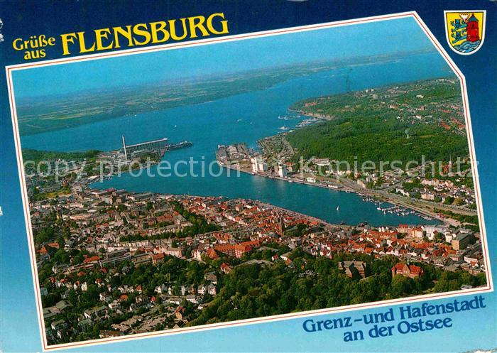 Flensburg Grenz und Hafenstadt Fliegeraufnahme