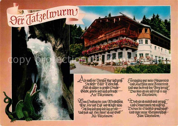 Oberaudorf Historischer Gasthof zum Feurigen Tatzelwurm Wasserfall