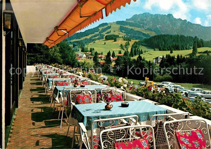 Wertach Kur und Sporthotel Restaurant Terrasse Allgaeuer Alpen