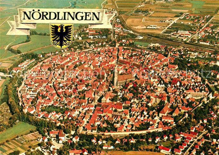 Noerdlingen Stadtkern Fliegeraufnahme
