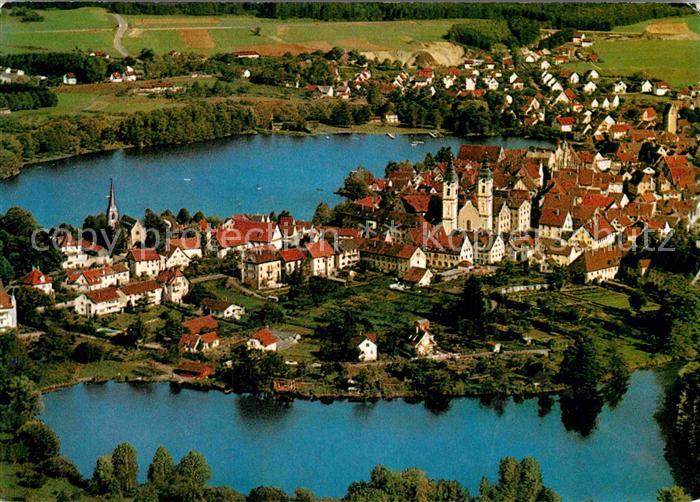 Bad Waldsee mit Stadtsee Fliegeraufnahme