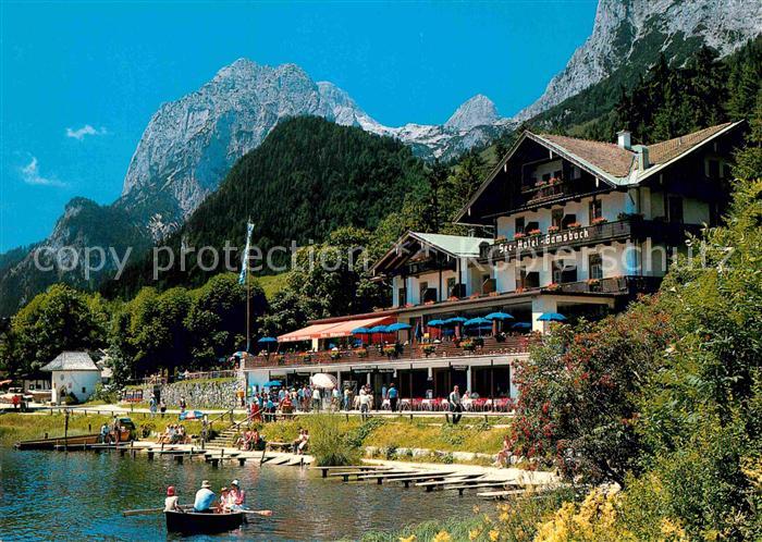 Hintersee Berchtesgaden Seehotel Gamsbock mit Reiteralpe Berchtesgadener Alpen