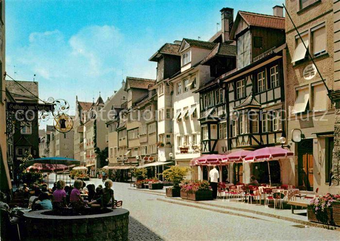 Lindau Bodensee Hauptstrasse Fussgaengerzone Strassencafe