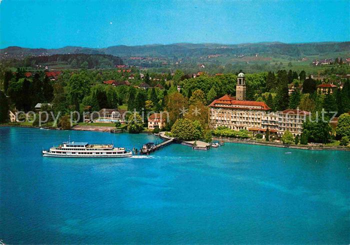 Bad Schachen Lindau Hotel am See Faehre Bootsanleger Fliegeraufnahme