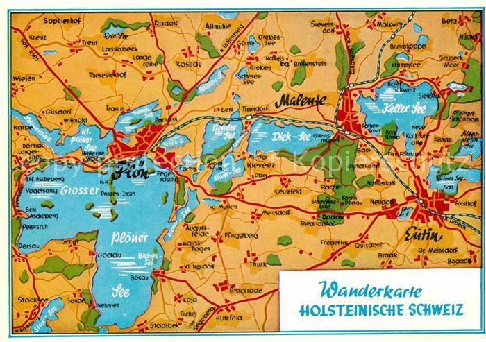 Ploen See Wanderkarte Holsteinische Schweiz
