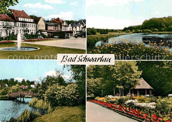 Bad Schwartau Teilansichten Kurort Park Teich Bruecke Jod und Solbad