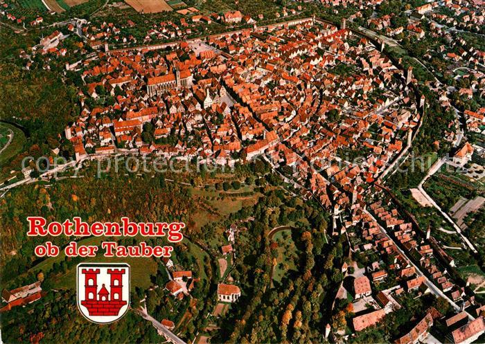 Rothenburg Tauber Stadtzentrum Fliegeraufnahme