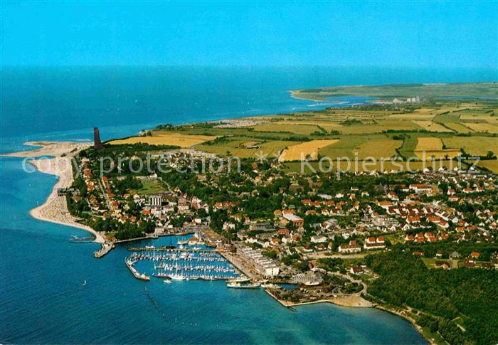 Laboe Fliegeraufnahme mit Strand und Hafen