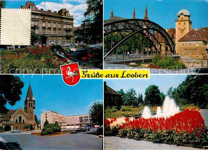 Leoben Grand Hotel Baumann Murbr?cke mit Stadtturm Montanistische Hochschule Sta