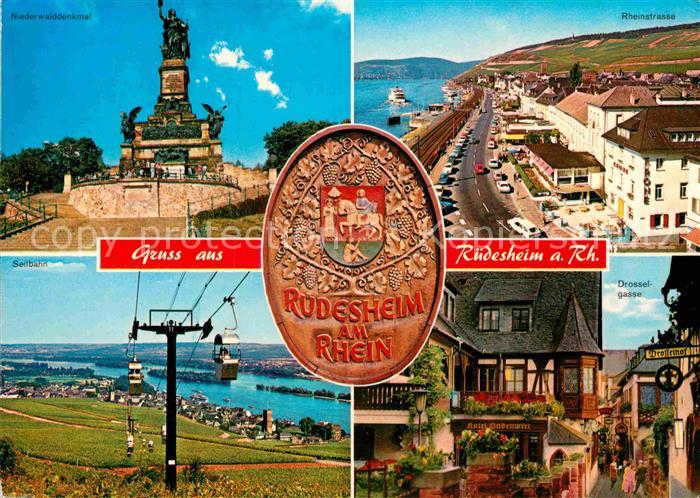 Ruedesheim Rhein Niederwalddenkmal Seilbahn Drosselgasse Rheinstrasse