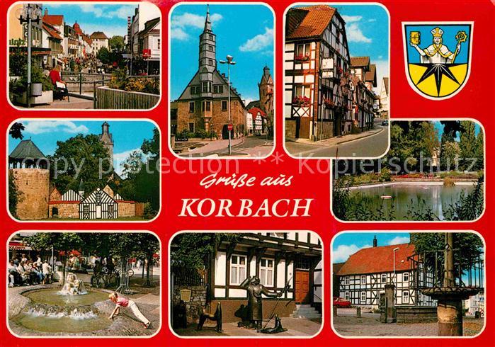 Korbach Brunnen Fachwerk Waldeck