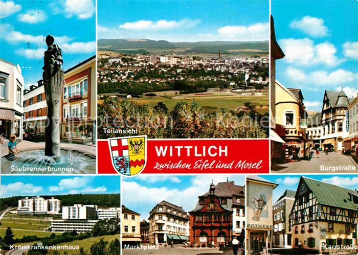 Wittlich Burgstrasse Saeubrennerbrunnen Krankenhaus Marktplatz Karrstrasse