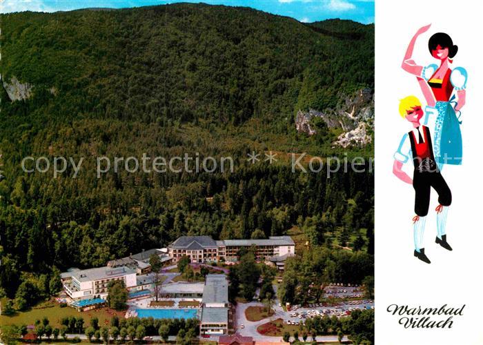 Warmbad Villach Fliegeraufnahme Kurhotel mit Freibad