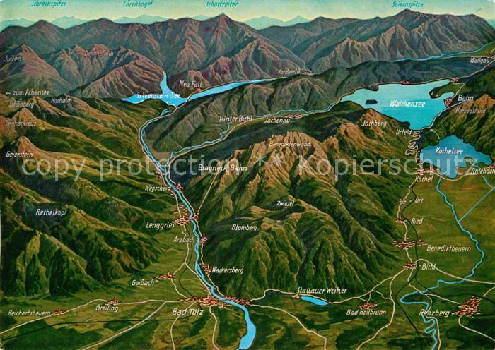 Bad Toelz Panorama rund um Benediktenwand