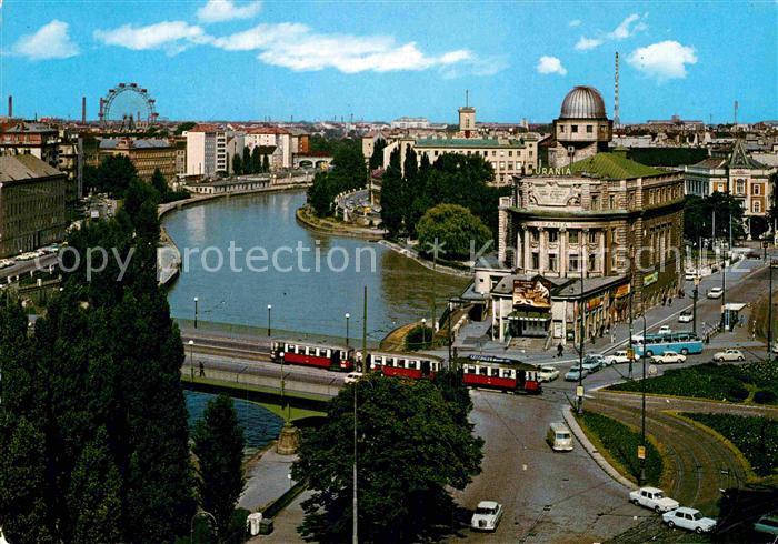Wien Donaukanal Aspernbruecke Urania Riesenrad