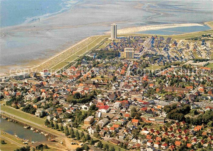 Buesum Nordseebad Fliegeraufnahme mit Strand
