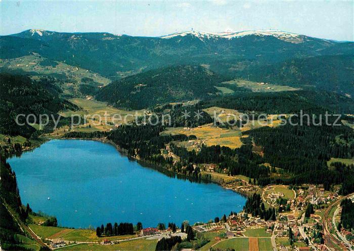 Titisee-Neustadt Fliegeraufnahme Seepartie mit Feldberg