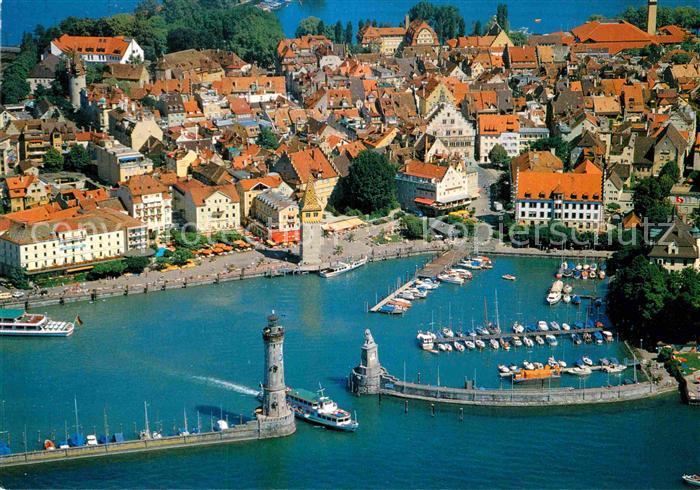 Lindau Bodensee Fliegeraufnahme Hafeneinfahrt